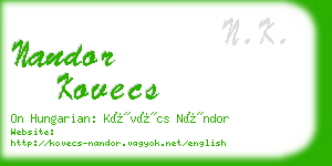 nandor kovecs business card